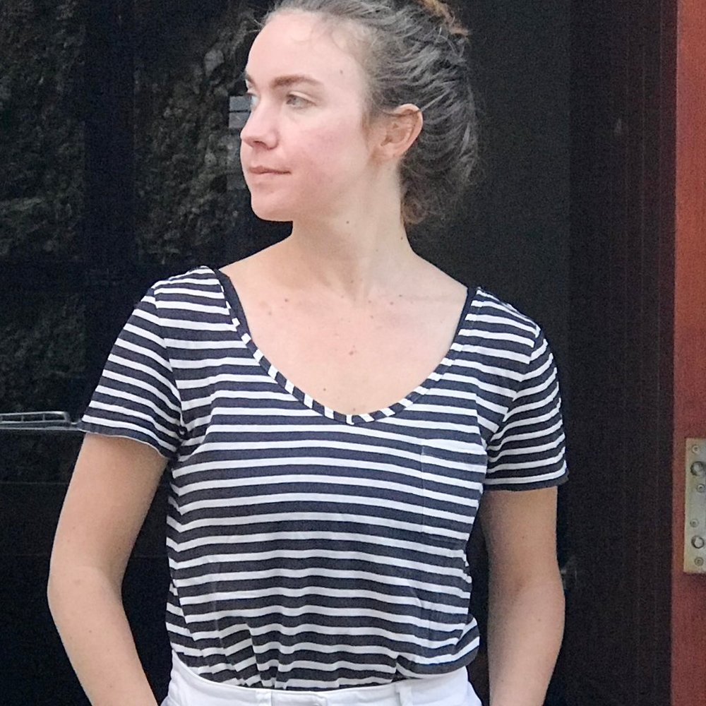 Black and white striped t-shirt from Anthropologie
